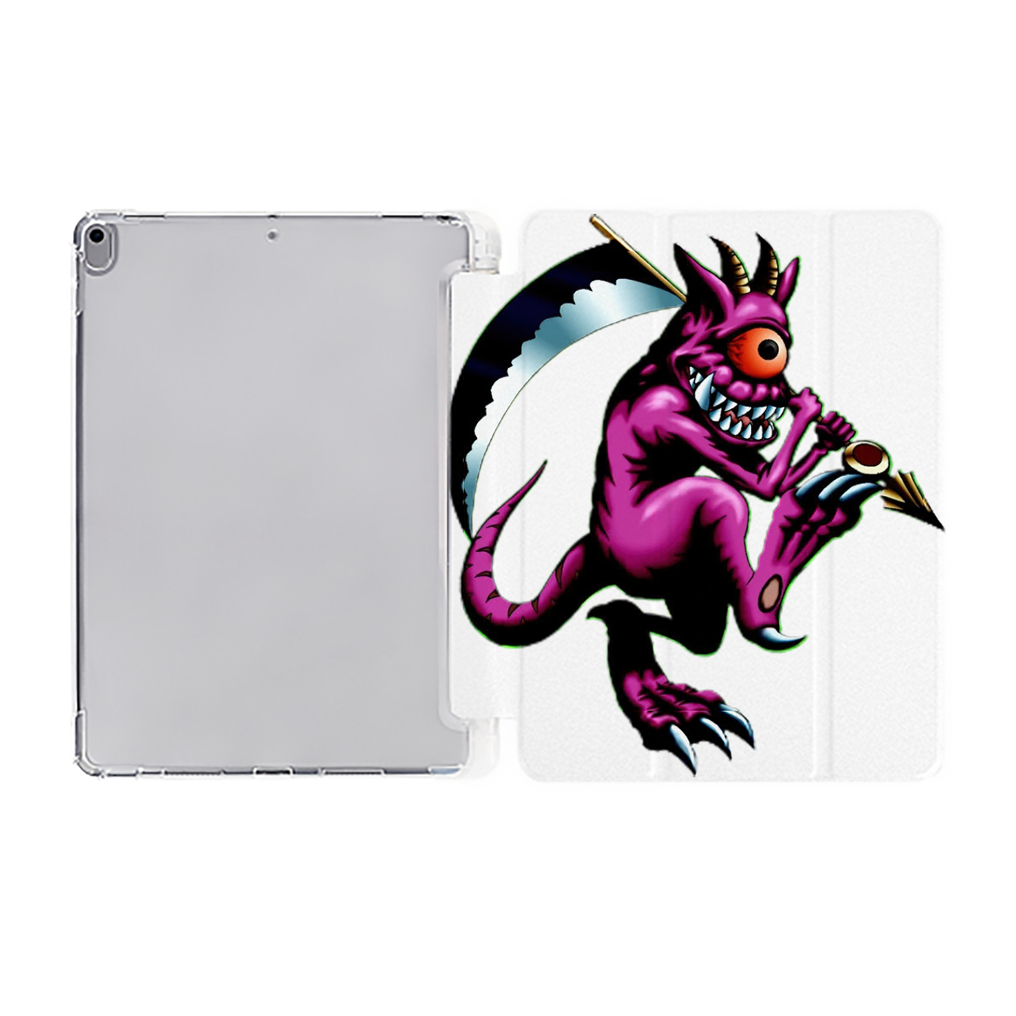 （画像用） 遊☆戯☆王 Yu-Gi-Oh! IPad ケース ペン収納付き 三つ折りスタンド PUレザー×シリコン 対応機種9.5/10.5/10.9インチ